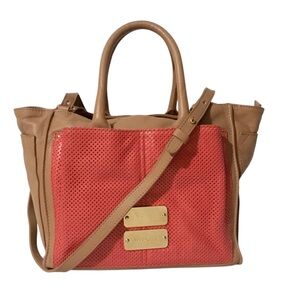 Authentic See By Chloe Convertible Medium Brown and Pink Leather Bag